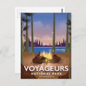 ボイジャー国立公園ミネソタ旅行ポスター ポストカード (正面/裏面)