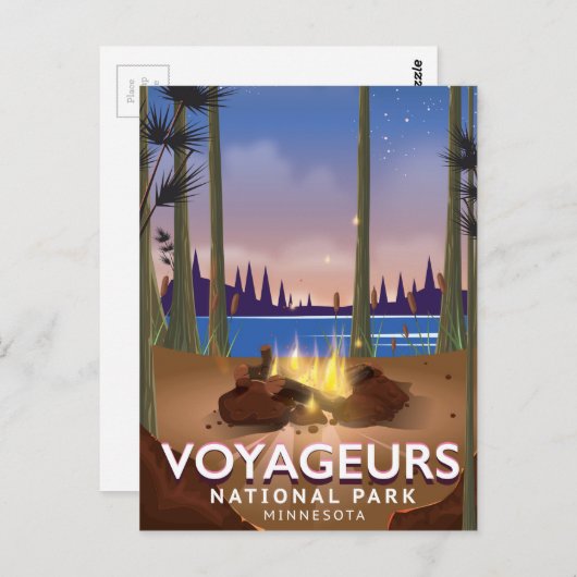 ボイジャー国立公園ミネソタ旅行ポスター ポストカード (正面/裏面)