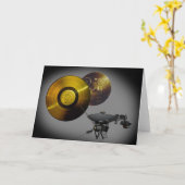 ボイジャー宇宙船とゴールデンレコード カード (黄色い花)