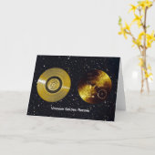 ボイジャー宇宙船ゴールデンレコードとカバー カード (黄色い花)