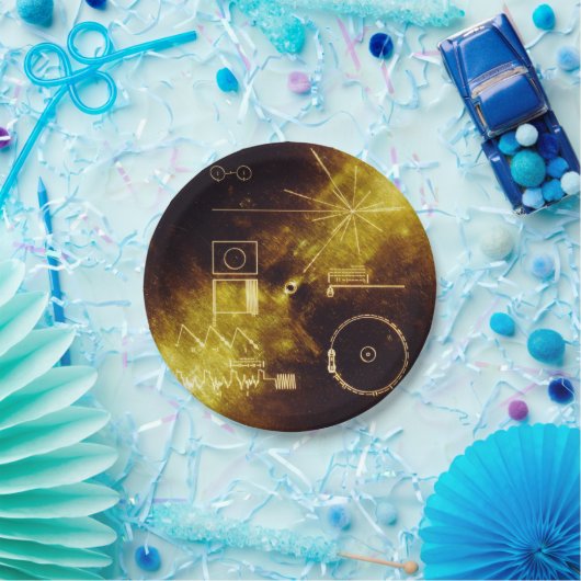 ボイジャー宇宙船ゴールデンレコードカバー ペーパープレート (パーティー)