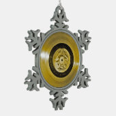 ボイジャー宇宙船ゴールデンレコード スノーフレークピューターオーナメント (左)