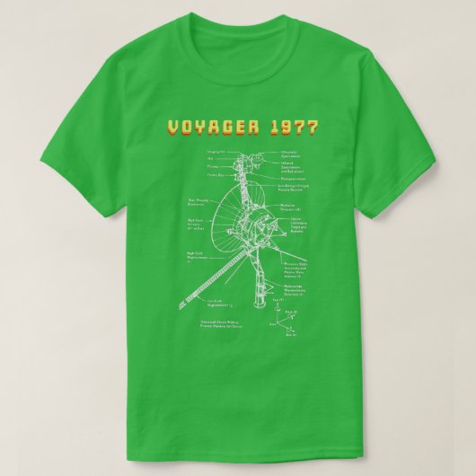 ボイジャー1977宇宙探査任務 Tシャツ (デザイン正面)