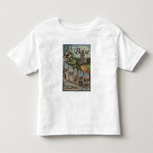 ボイジーのIdahoLargeの手紙ScenesBoise、ID トドラーTシャツ (正面)