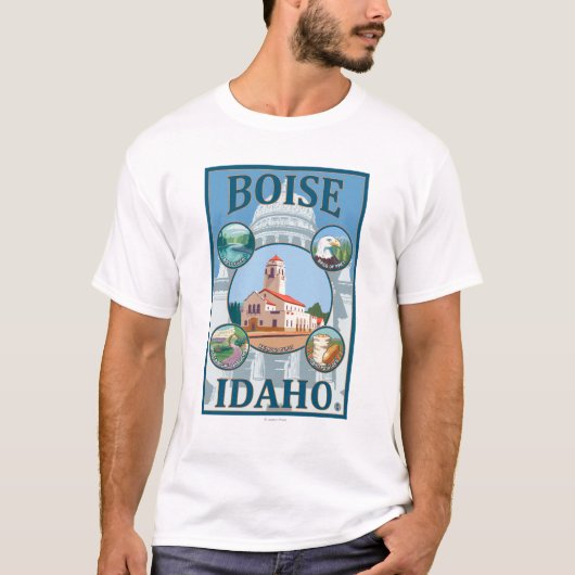 ボイジーのIdahoScenic旅行ポスター Tシャツ (正面)