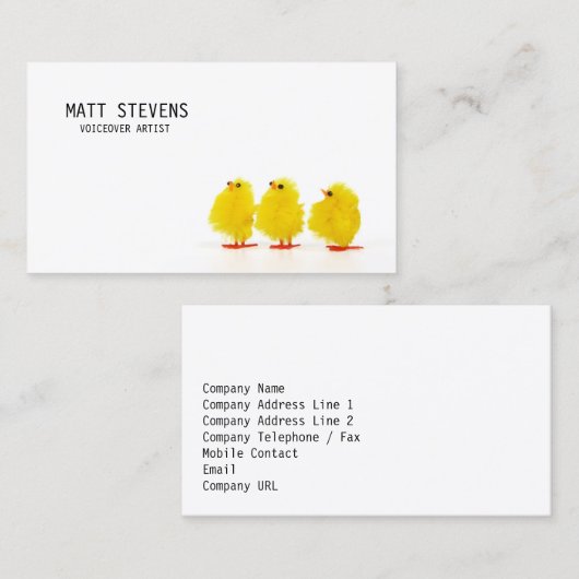 ボイスオーバーアーティストビジネスカードキュートチックス 名刺 (正面/裏面)