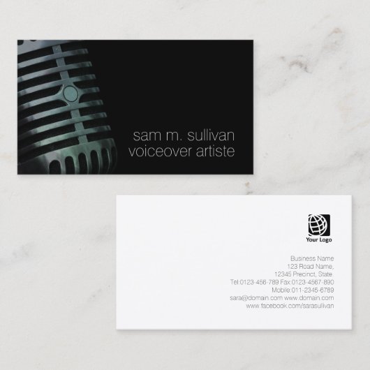 ボイスオーバーアーティストマイクヴィンテージエンターテイメント 名刺 (正面/裏面)