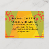 ボイスオーバーモダンアーティストイエロービジネスカード 名刺 (正面)