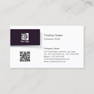 ボイスオーバーArtist BlackTabロゴシンプルBusinessCard 名刺