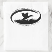 ボイスゲームコールの水鳥ロゴ 楕円形シール (バッグ)