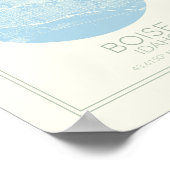 ボイズアイダホミニマリストパステルブルーマップアート ポスター (角)