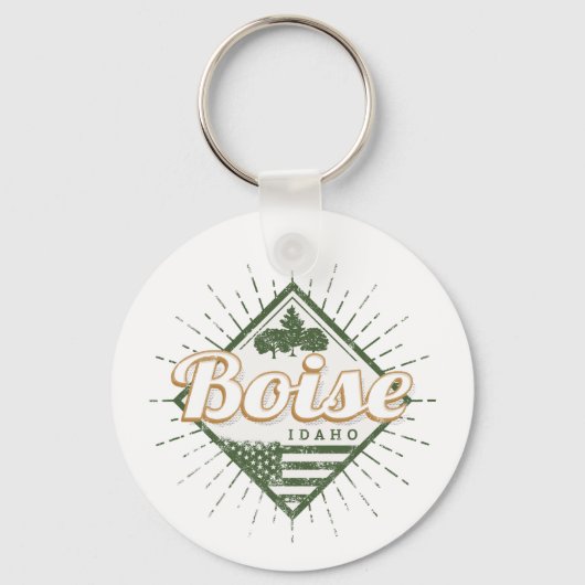 ボイズシティアイダホ統一された州ヴィンテージUSAツリー キーホルダー (正面)