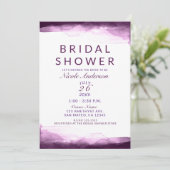 ボイズンベリーパープル水彩モダン ブライダルシャワー 招待状 (スタンド正面)