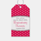 ボイセンベリージャムまたは赤いフルーツの保存ラベル ギフトタグ (正面)