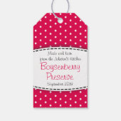 ボイセンベリージャムまたは赤いフルーツの保存ラベル ギフトタグ (裏面)