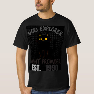 ボイドエクスプローラーナイトクローラー黒猫グラフィック Tシャツ
