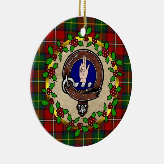 ボイドクランバッジ&タータンチェックパーソナライズされたクリスマス セラミックオーナメント (右)