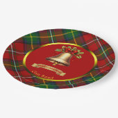 ボイドタータンチェックパーソナライズされたクリスマス ペーパープレート (アングル)