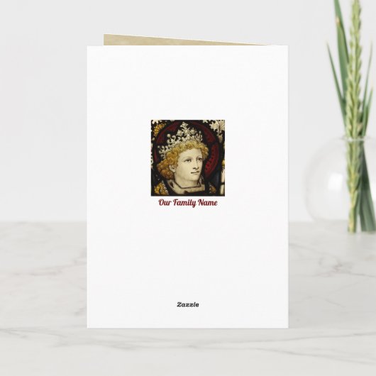 ボイドバッジとタータンチェックパーソナライズされたクリスマス カード (裏面)