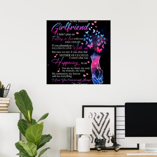 ボイパーソナライズされたリから私のゴージャスなガールフレンドへ ポスター (ホームオフィス)