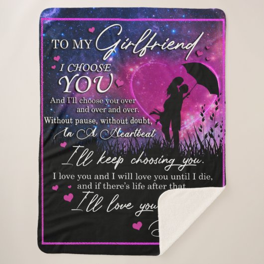 ボイフパーソナライズされたリの素晴らしい彼女に シェルパブランケット (正面)