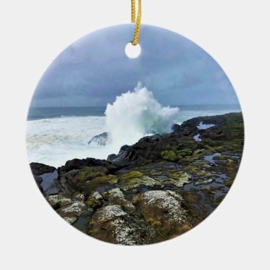 ボイラベイ州ウェイサイド、オレゴン州デポー湾 セラミックオーナメント (正面)