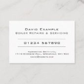 ボイラーの修理と保守(イラストレーション) 名刺 (裏面)