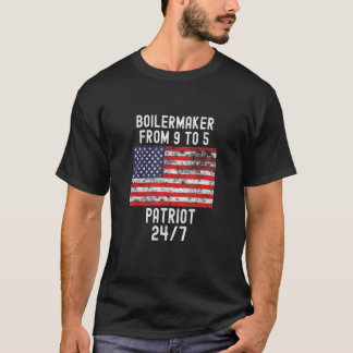 ボイラーメーカー愛国心7月4日米国国旗 Tシャツ