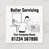 ボイラー修理連絡詳細 スクエア名刺 (正面)