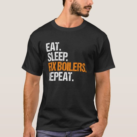ボイラー技術者の食べる寝る日常 Tシャツ (正面)