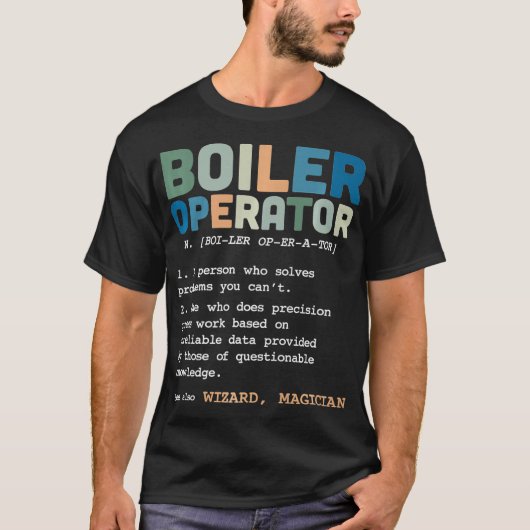 ボイラー演算子辞書名詞ウィザードマジシャンPr Tシャツ (正面)