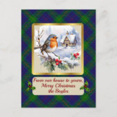 ボイルクレスト&タータンチェックw/ロビンパーソナライズされた シーズンポストカード (正面)