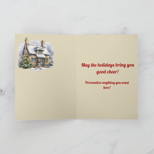 ボイルスコットドッグパーソナライズされたクリスマスカード カード (内部)