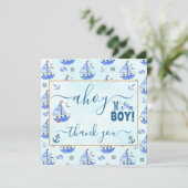 ボイルボートの赤ちゃん航海のシャワー サンキューカード (スタンド正面)