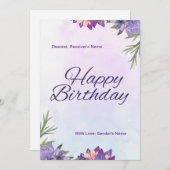 ボイレットフラワーデリケートフローラ誕生日カード シーズンカード (正面/裏面)