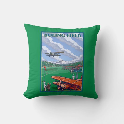 ボイング分野のヴィンテージ旅行ポスター クッション (正面)