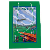 ボイング分野のヴィンテージ旅行ポスター ミディアムペーパーバッグ (正面)