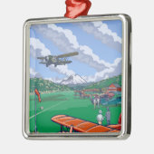 ボイング分野のヴィンテージ旅行ポスター メタルオーナメント (左)