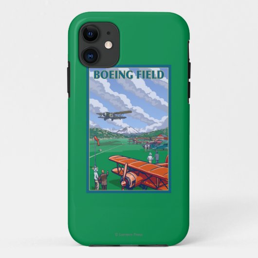 ボイング分野のヴィンテージ旅行ポスター Case-Mate iPhoneケース (裏面)