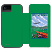 ボイング分野のヴィンテージ旅行ポスター INCIPIO iPhoneウォレットケース (フォリオオープン)