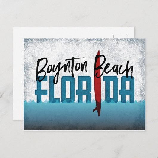 ボイントンビーチポストカードフロリダサーフボード ポストカード (正面/裏面)