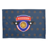 ボイ10代のーバスケットボールスポーツブルーレッドアスリート 枕カバー (正面)