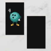 ボウおもしろいリングボールストライクラバーボウリングをする人、 クリケットの投手ユーモア 名刺 (正面/裏面)