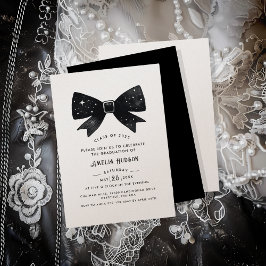 ボウお洒落シャンパンきらめく卒業パーティー 招待状