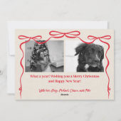 ボウお洒落ファミリー写真クリスマス シーズンカード (裏面)