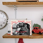 ボウお洒落ファミリー写真クリスマス シーズンカード