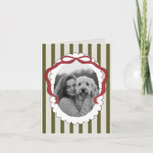 ボウお洒落ペットのクリスマスフォト折り畳みカード サンキューカード (正面)