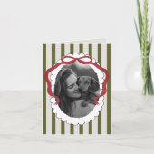 ボウお洒落ペットのクリスマスフォト折り畳みカード サンキューカード (正面)