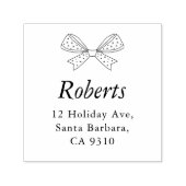 ボウお洒落リボンのファミリ名と住所 セルフインキングスタンプ (デザイン)