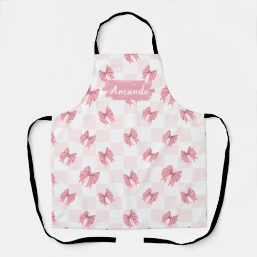 ボウかわいらしエプロン，キッチン，焼き，調理師，シェフエプロン エプロン (正面)